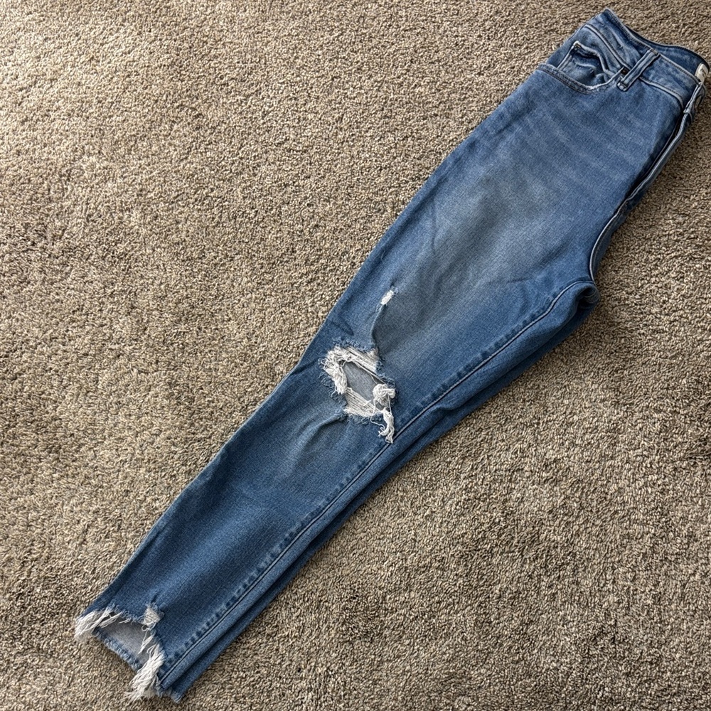 Abercrombie & Fitch Mid-Blue High-Rise Skinny Jeans - Picture 4 of 5